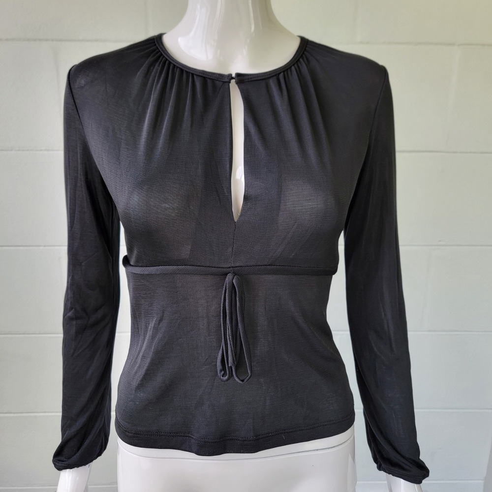 Vintage 90s A.B.S. by Allen Schwartz Keyhole Black Top Women S Whimsigoth Y2K